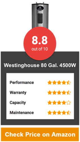 Westinghouse 80 Gal. 4500W Tank Water Heater