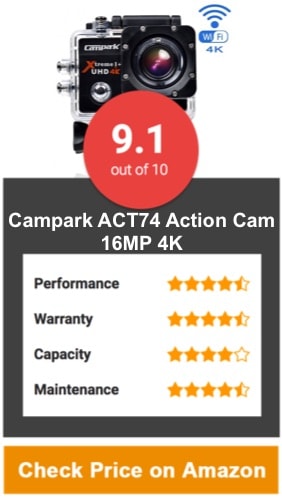 Campark ACT74 Action Cam 16MP 4K