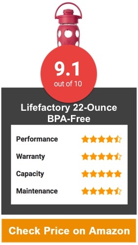 Lifefactory 22-Ounce BPA-Free Glass Water Bottle
