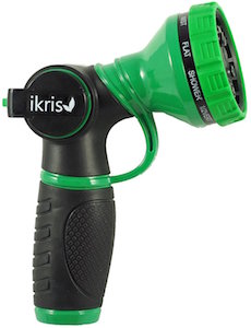 Ikris Garden Hose Nozzle 10-Pattern Metal No-Squeeze Sprayer